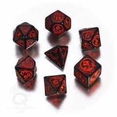 Black & Red Dragons 7 Dice Set